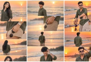 Beach Sunset Collage Photo Editing Prompts 2026 (1)