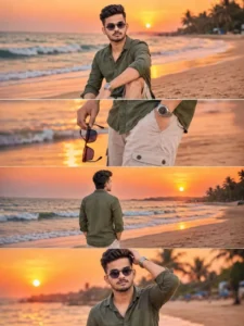 Beach Sunset Collage Photo Editing Prompts 2026 (3)